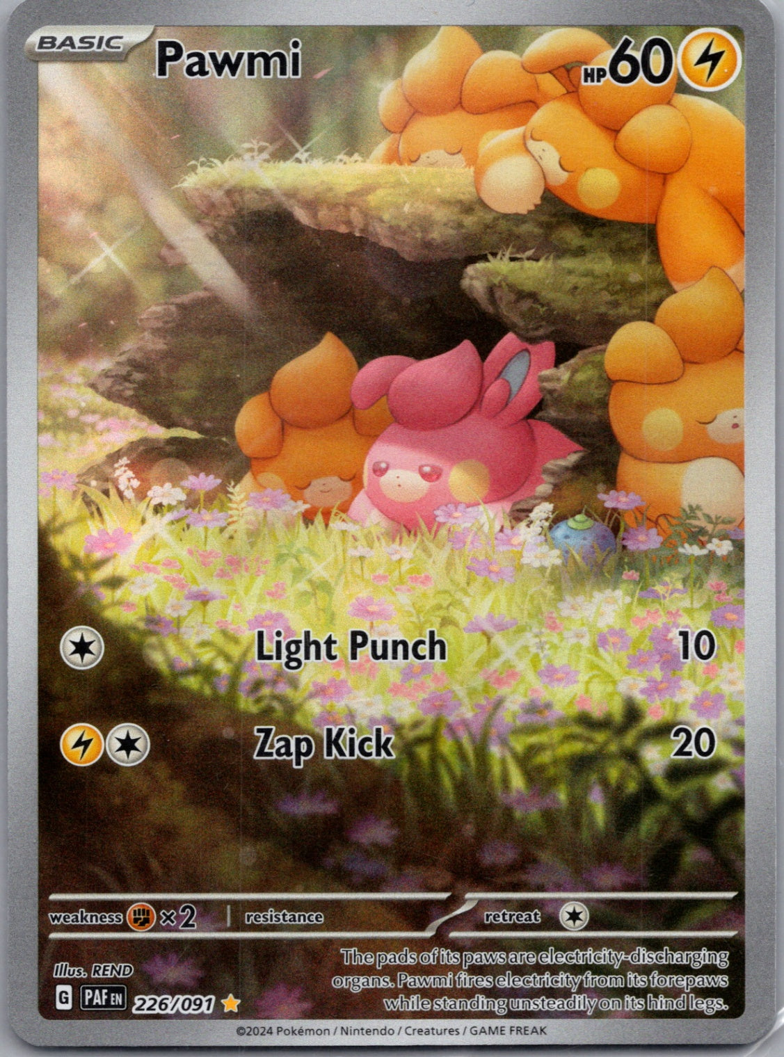 Pawmi Holofoil Illustration Rare SV: Paldean Fates 226/091 NM