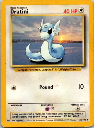 1999 Base Set  026/102 Dratini Uncommon M236
