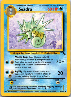 1999 Fossil #42/62 Seadra Uncommon C209