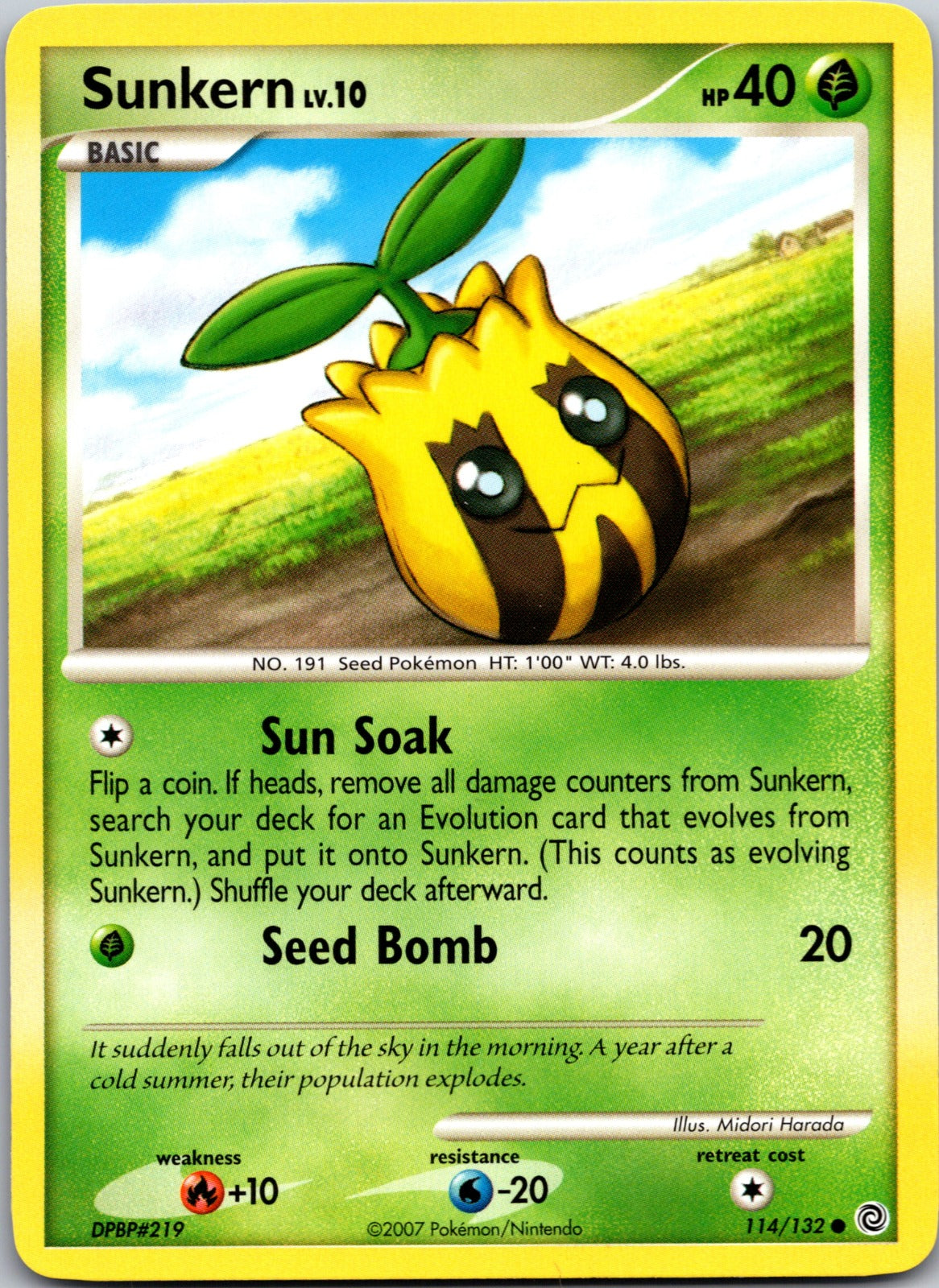 2007 Secret Wonders 114/132 Sunkern LP E343