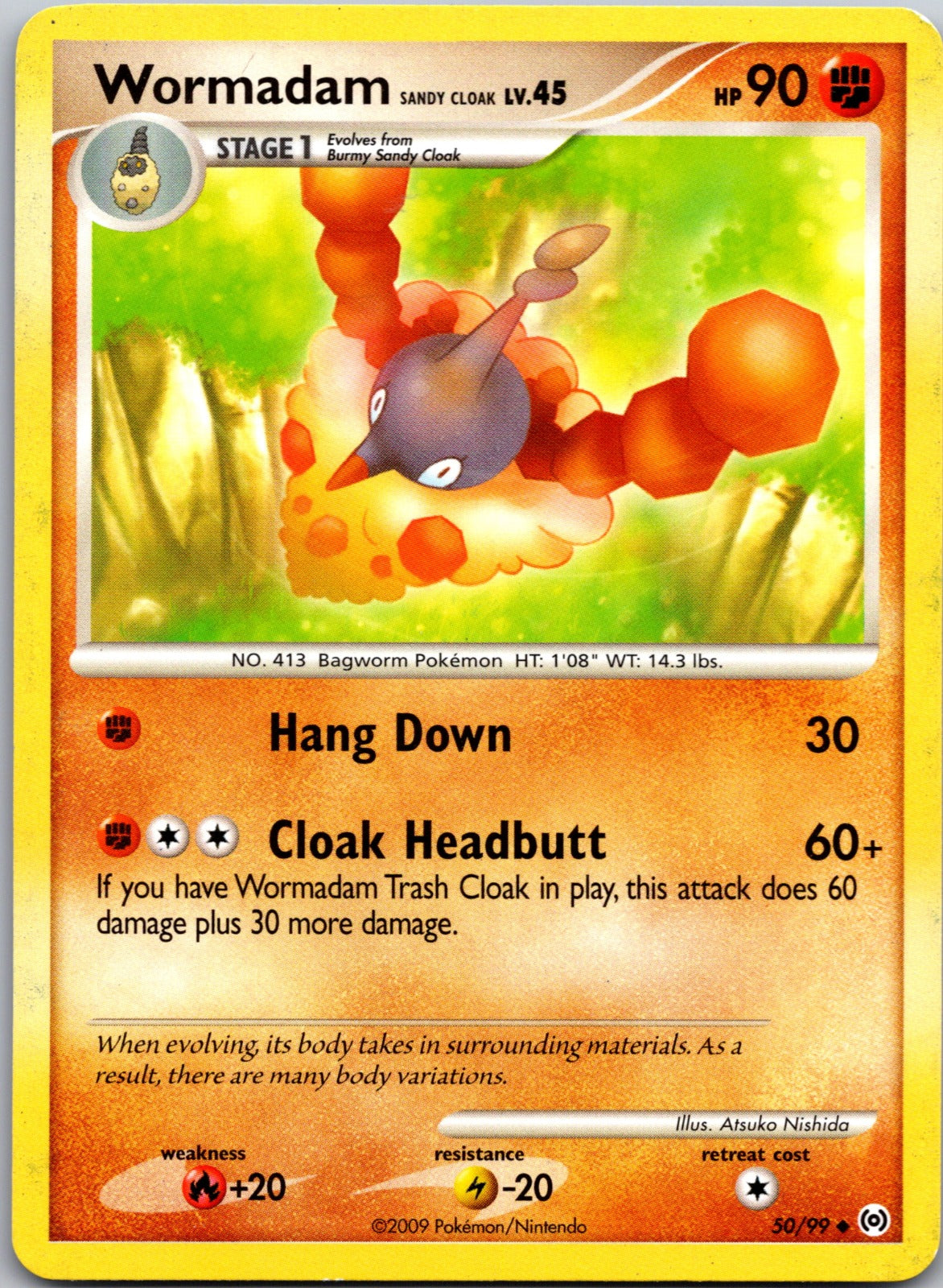 2009 Arceus 50/99 Wormadam Sandy Cloak LP A123