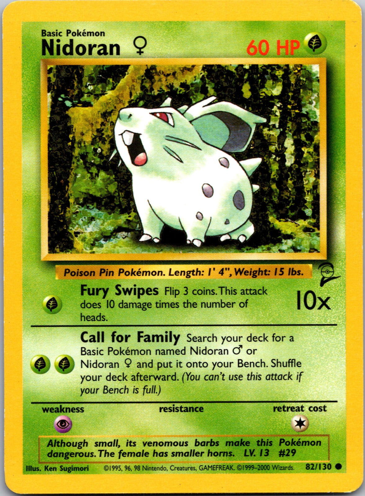Nidoran F Common Base Set 2 082/130 LP