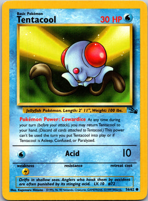 1999 Fossil #56/62 Tentacool Common B304