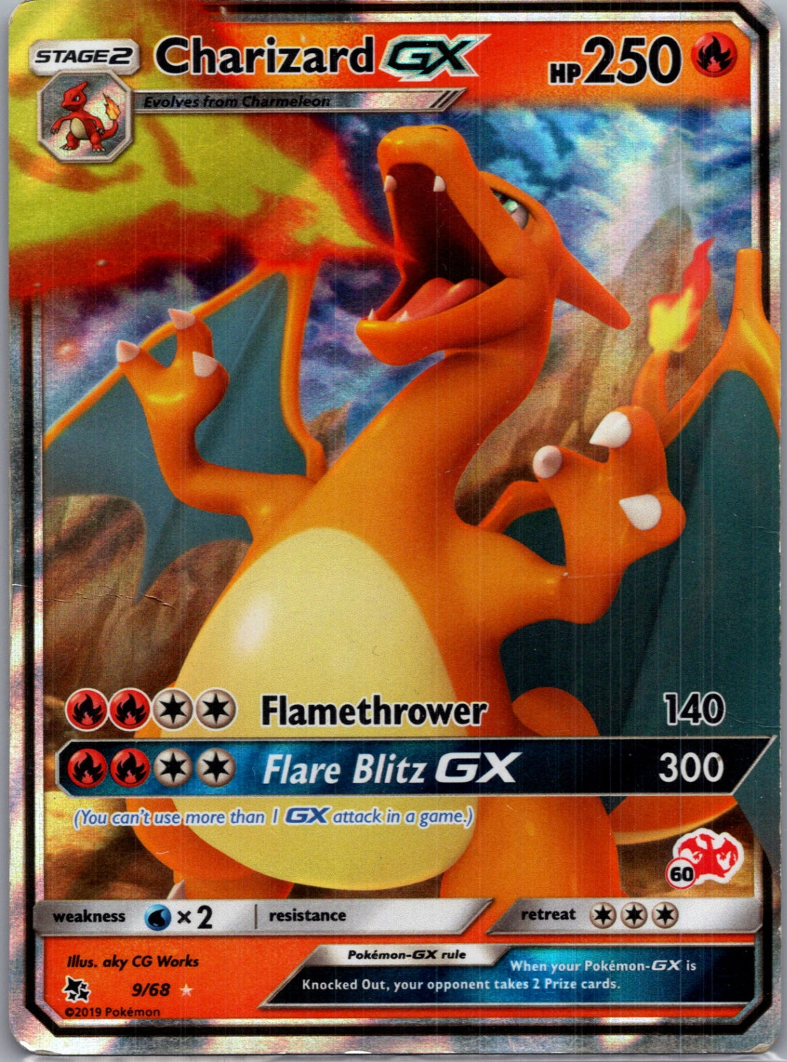 2019 Hidden Fates 9/68 Charizard GX Ultra Rare F19