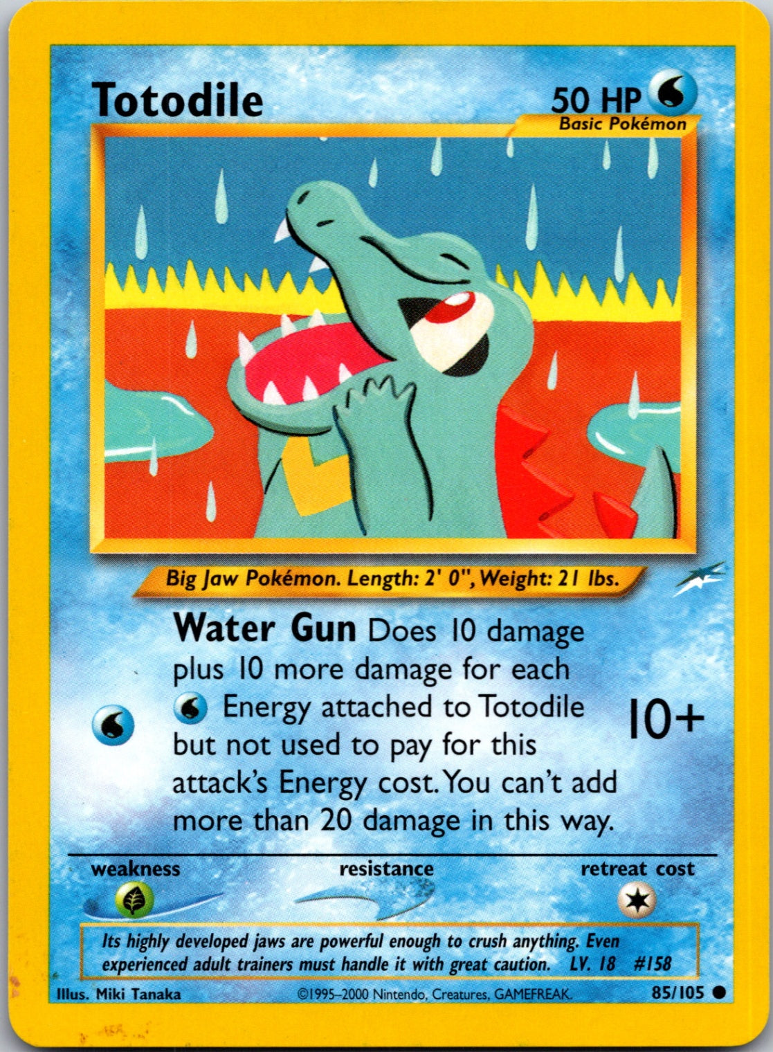 2002 Neo Destiny 085/105 Totodile Common L49