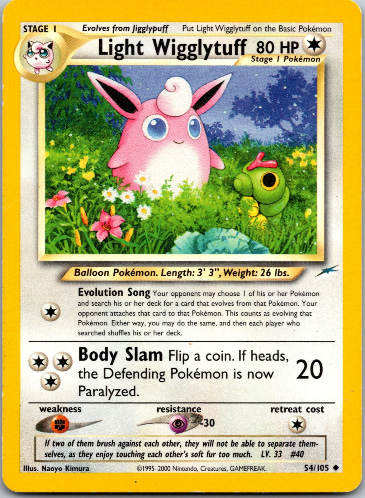 2002 Neo Destiny 054/105 Light Wigglytuff MP
