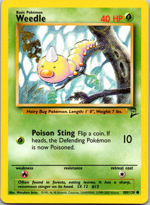 Weedle Common Base Set 2 100/130 LP