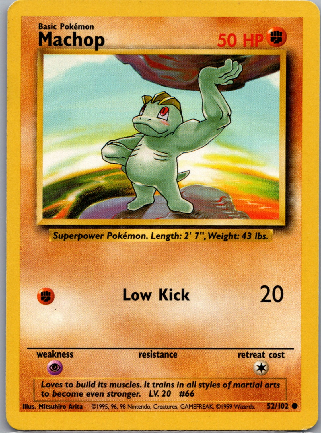 1999 Base Set 052/102 Machop Common M81