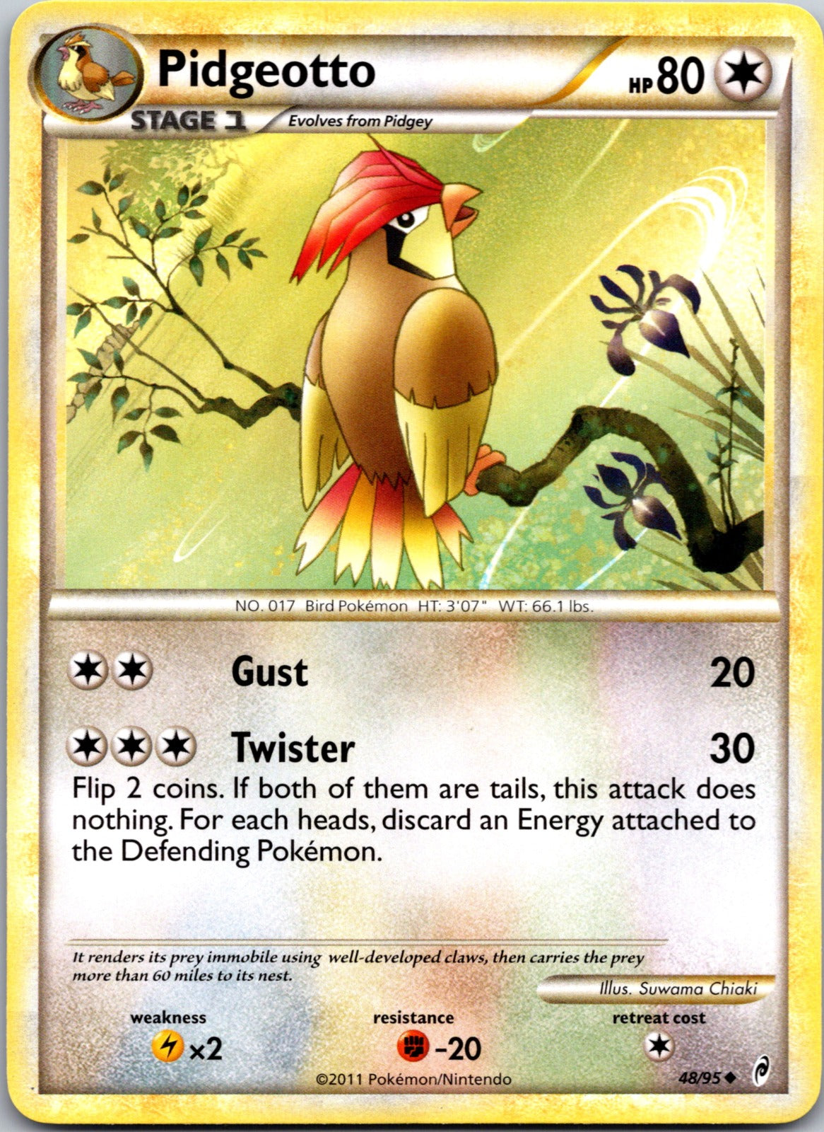 2011 Call of Legends 48/95 Pidgeotto LP