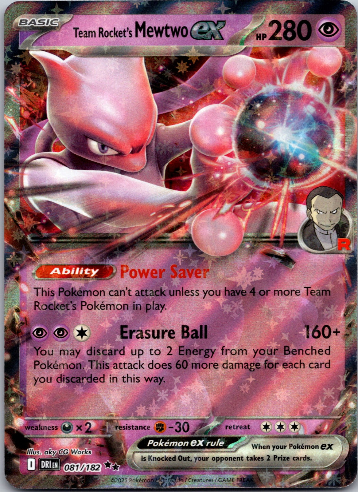 2026 ME: Ascended Heroes 079/217 Team Rocket's Mewtwo ex NM