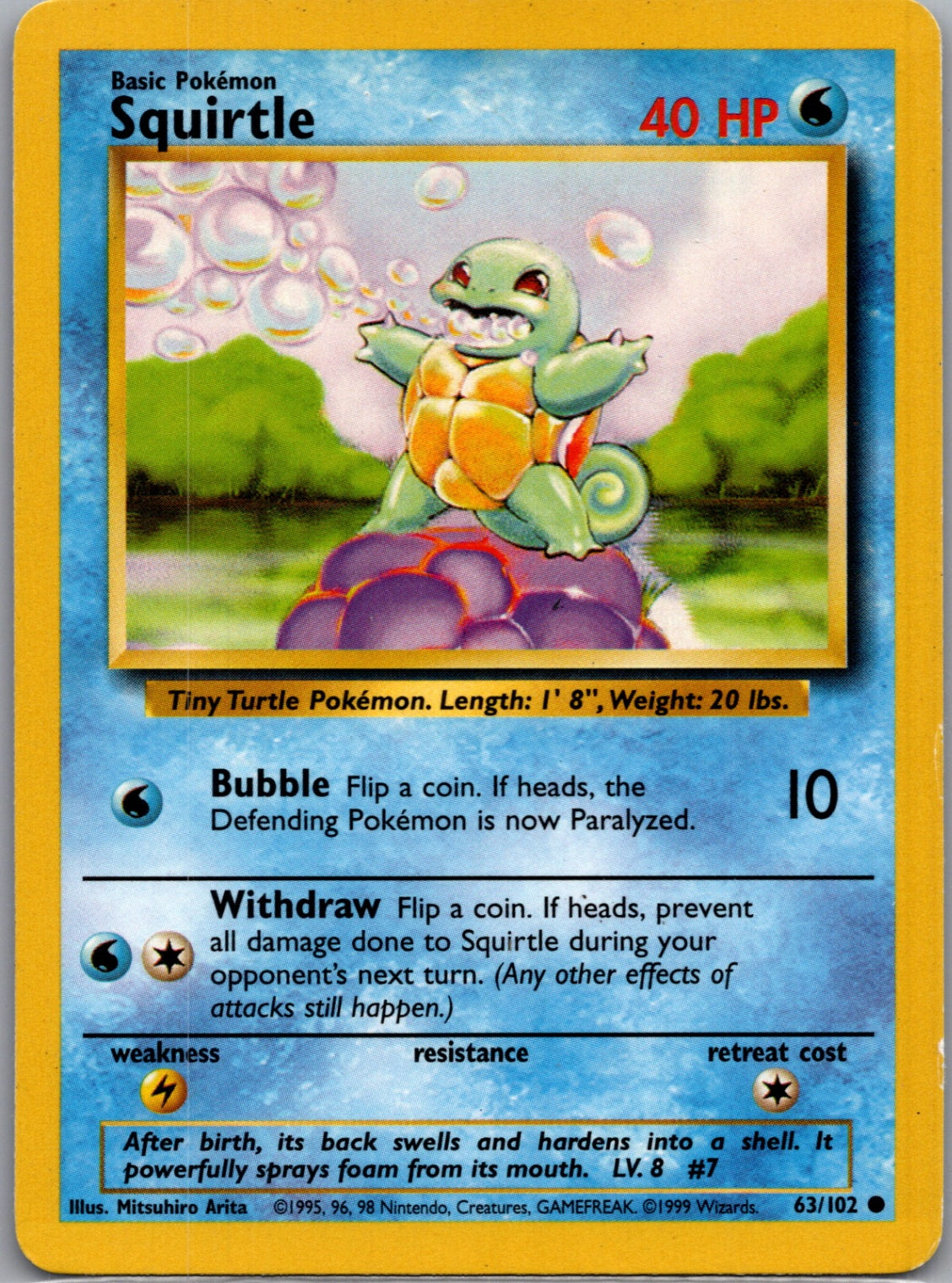 1999 Base Set #063/102 Squirtle Common C44