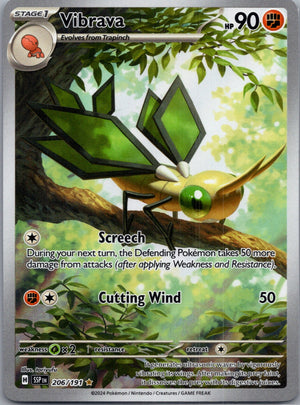 Vibrava Holofoil Illustration Rare SV08: Surging Sparks 206/191 NM