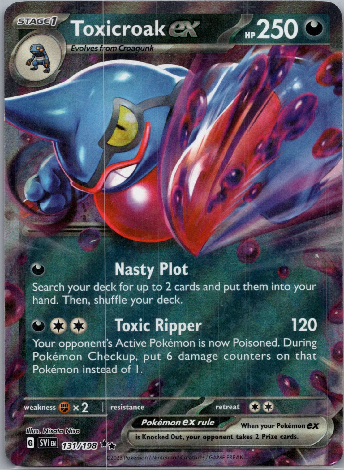 SV01: Scarlet & Violet Base Set 131/198 Toxicroak ex Double Rare NM