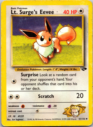 2000 Gym Challenge 051/132 Lt. Surge's Eevee LP