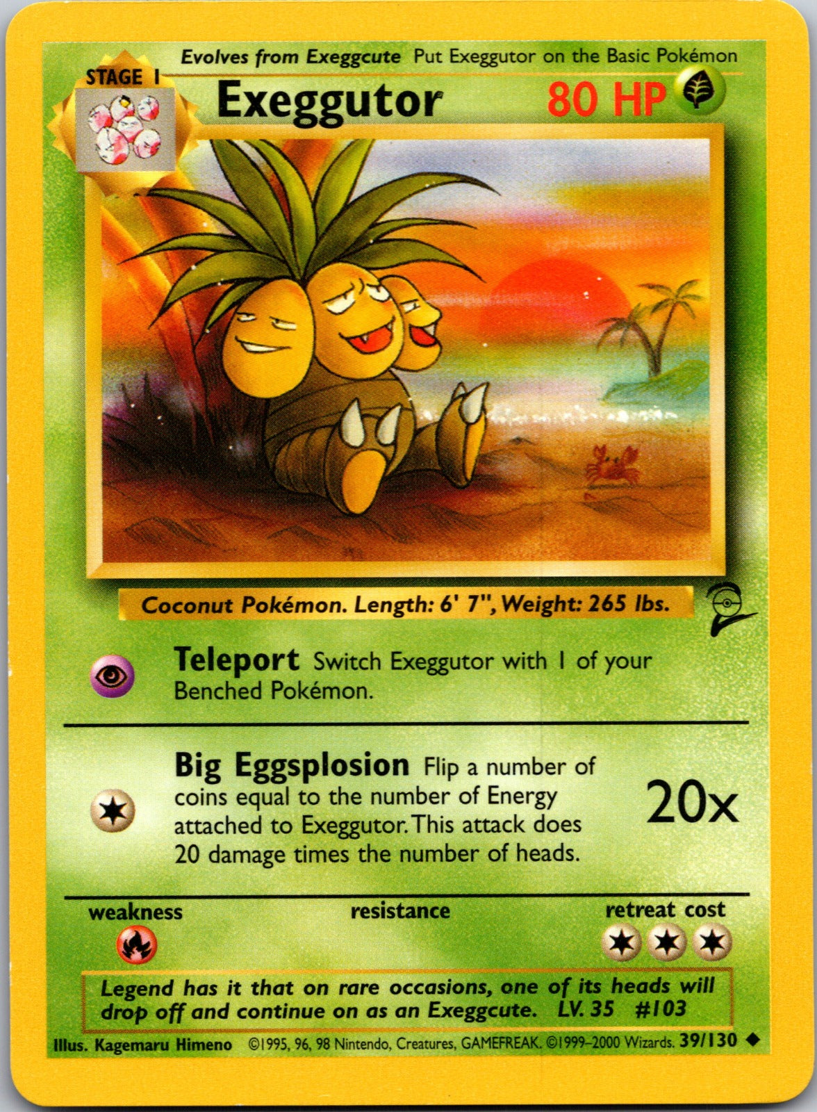 2000 Base Set 2 039/130 Exeggutor LP