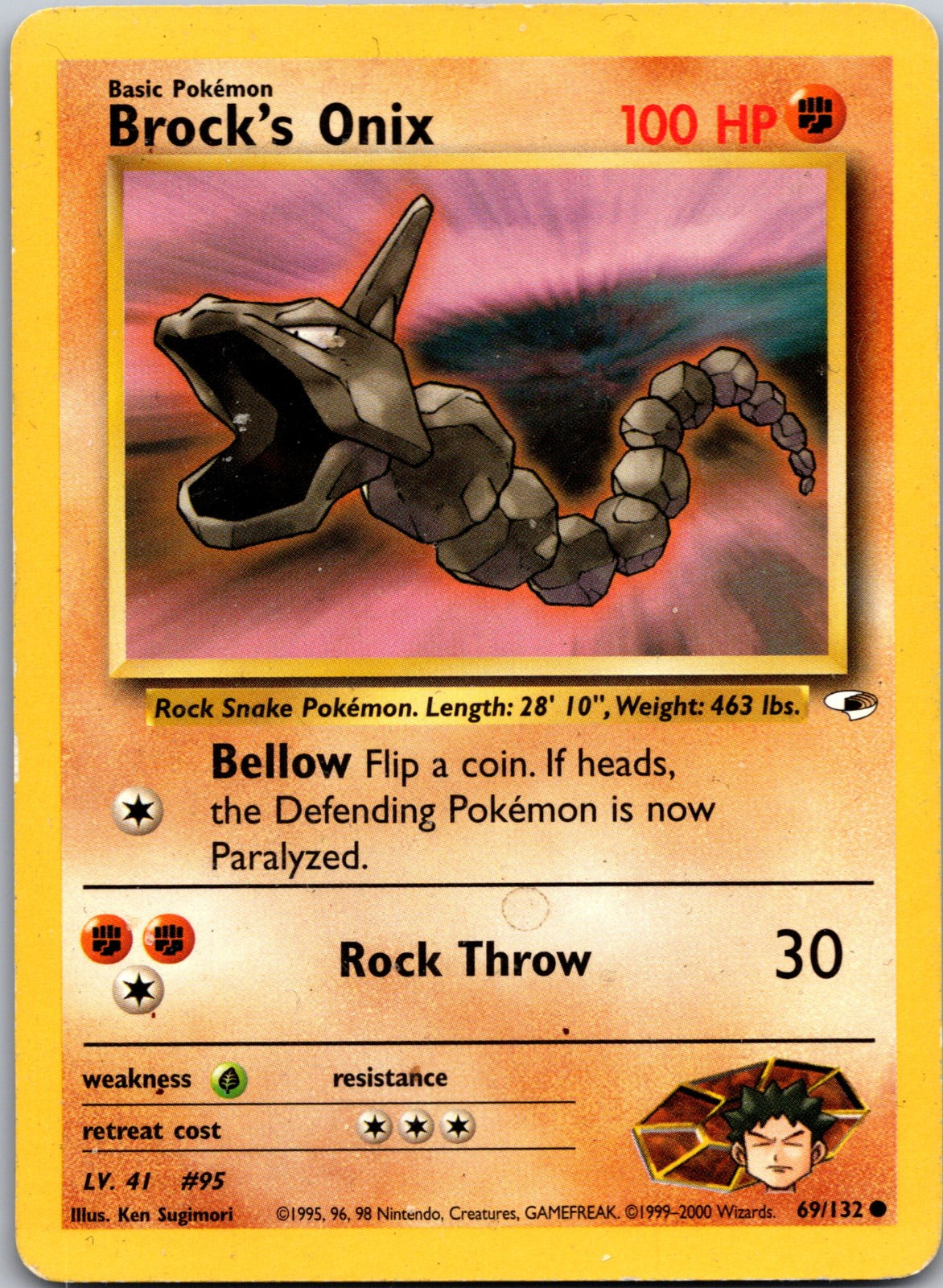 2000 Gym Heroes 069/132 Brock's Onix (69) LP