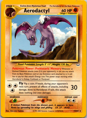 2001 Neo Revelation 15/64 Aerodactyl Rare A56