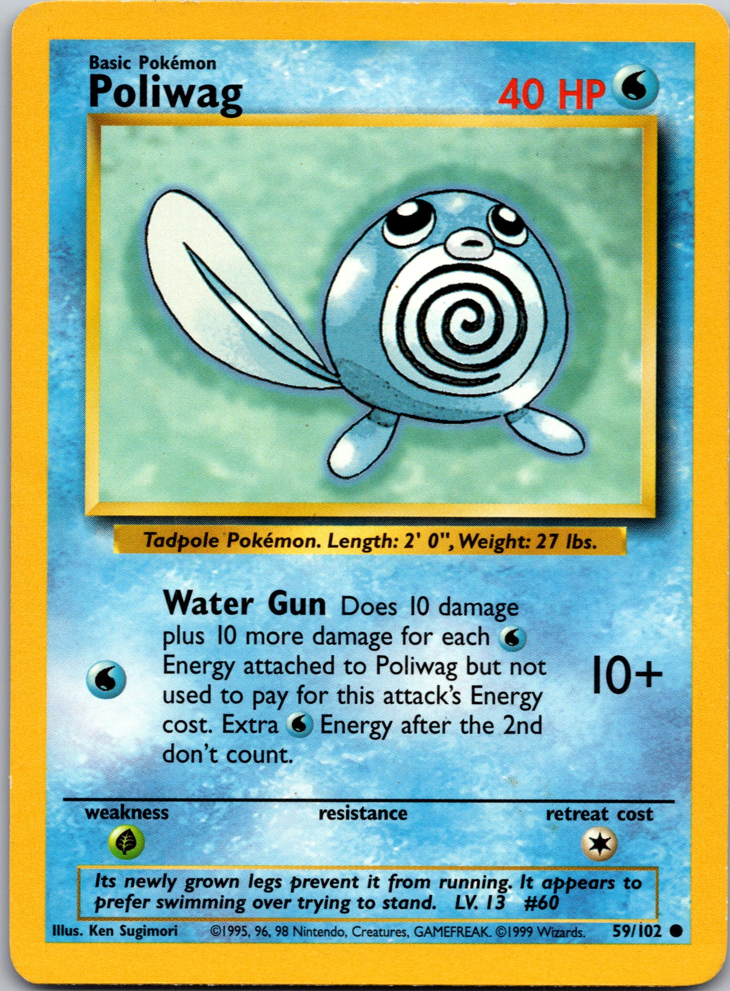 1999 Base Set 059/102 Poliwag Common A213