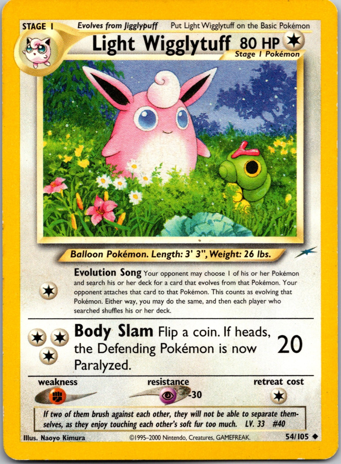 2002 Neo Destiny 054/105 Light Wigglytuff LP