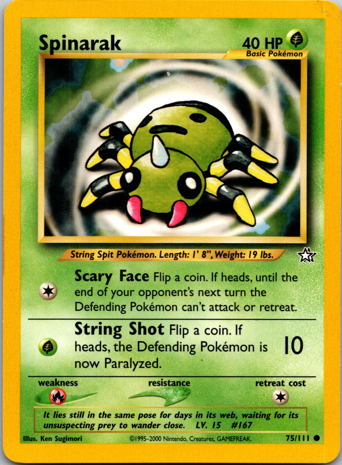 2000 Neo Genesis 075/111 Spinarak Common L76