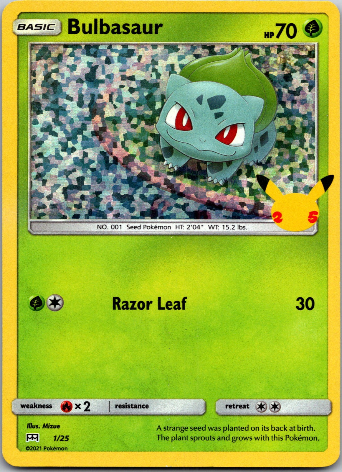 2021 McDonald's 25th Anniversary Promo 001/025 Bulbasaur (Holo) NM  X336