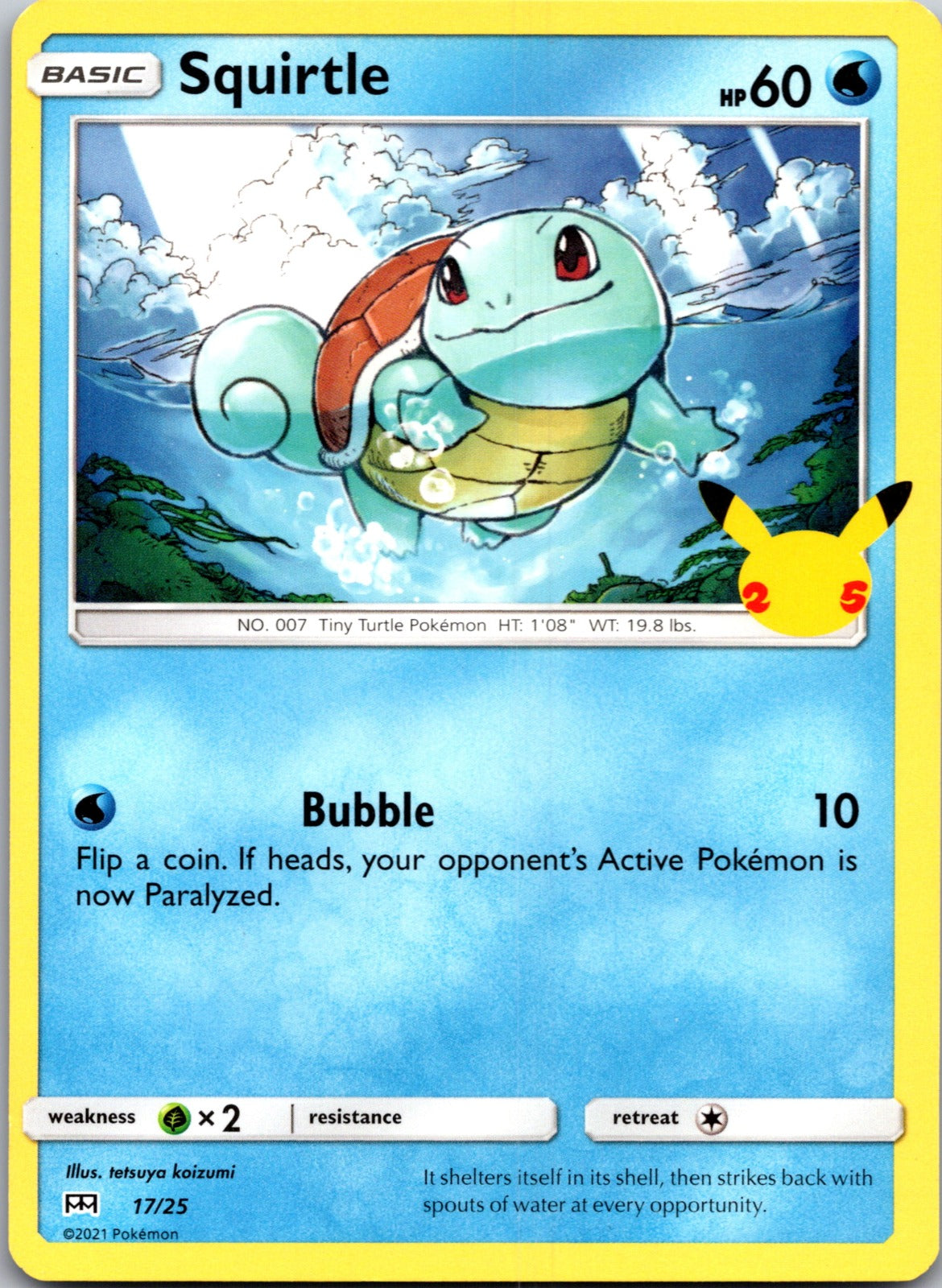 2021 McDonald's 25th Anniversary Promo 017/025 Squirtle NM  X283