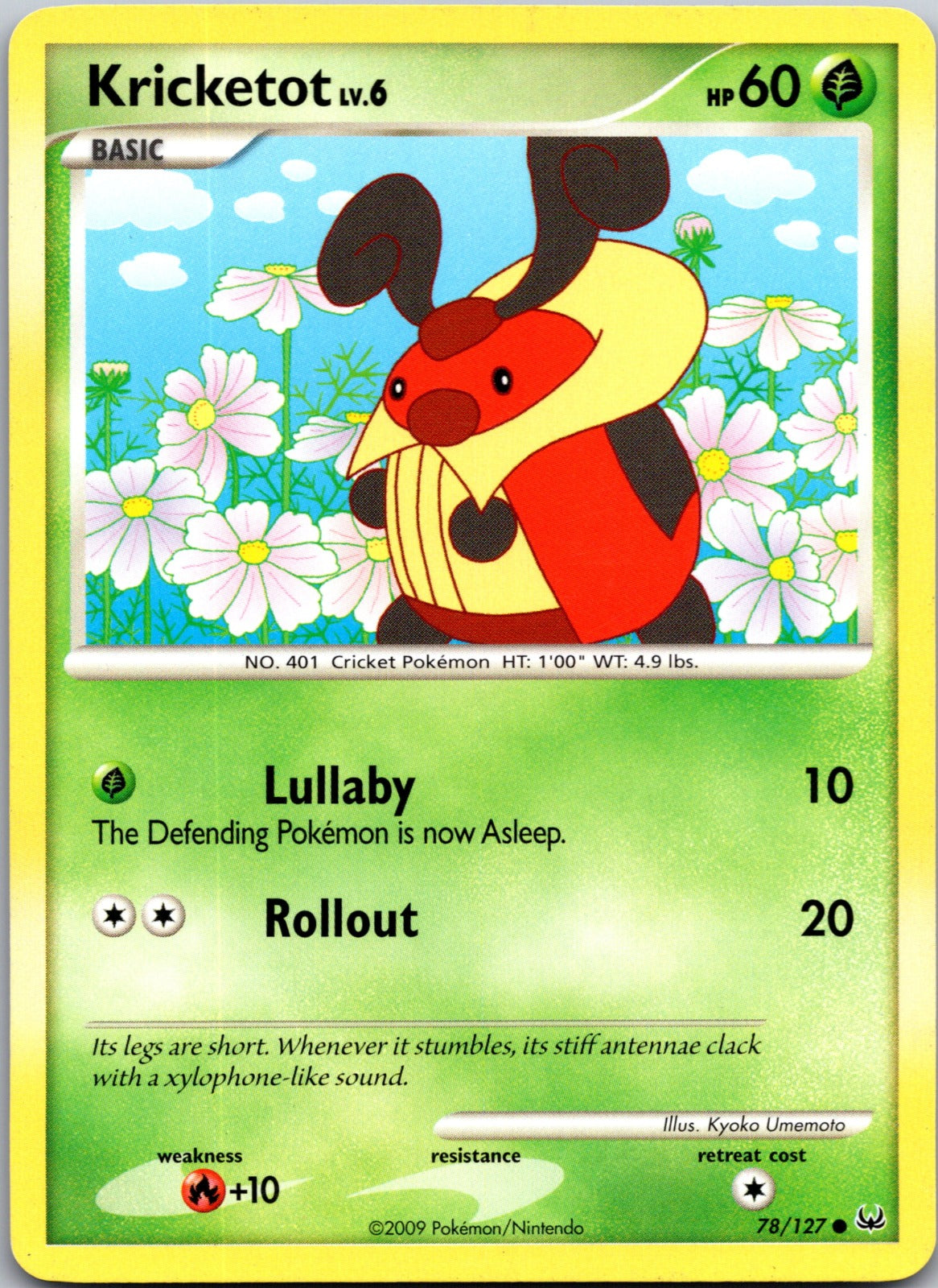 2009 Platinum 78/127 Kricketot LP D192