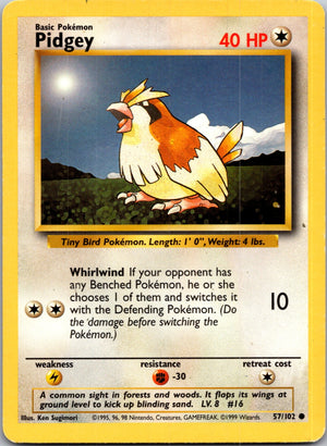 1999 Base Set  057/102 Pidgey Common M163