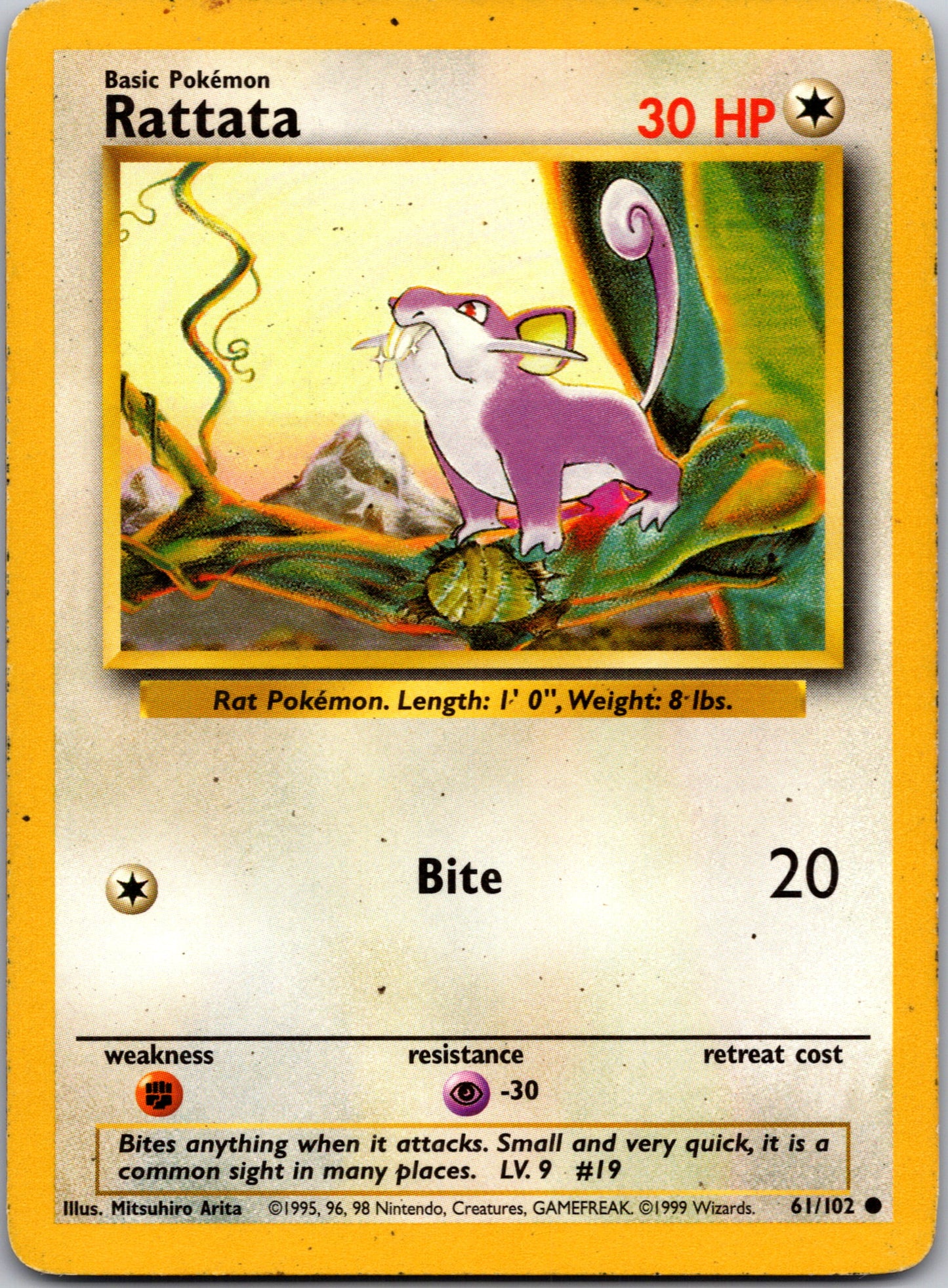 1999 Base Set 061/102 Rattata Common A228