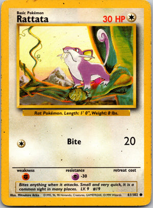 1999 Base Set 061/102 Rattata Common A228