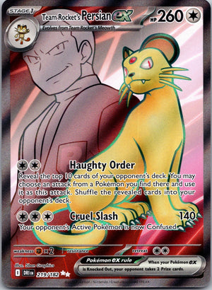 2025 SV10: Destined Rivals 219/182 Team Rocket's Persian ex NM