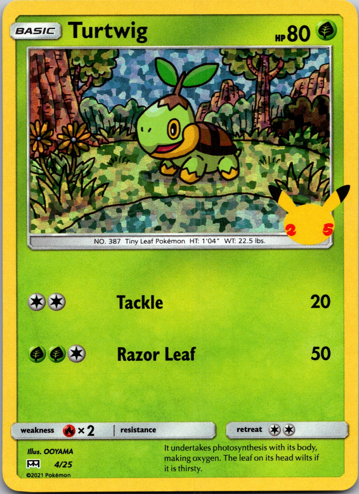2021 McDonald's 25th Anniversary Promo 004/025 Turtwig - 4/25 LP