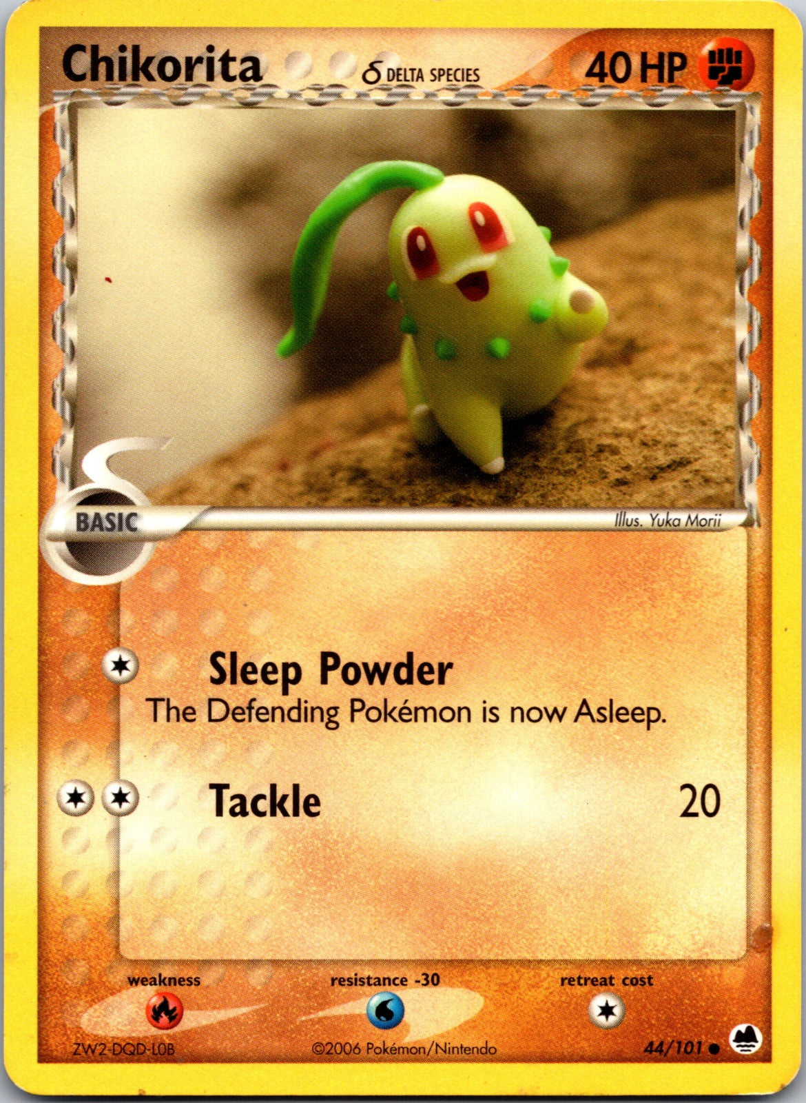 2006 Dragon Frontiers 44/101 Chikorita (Delta Species) LP