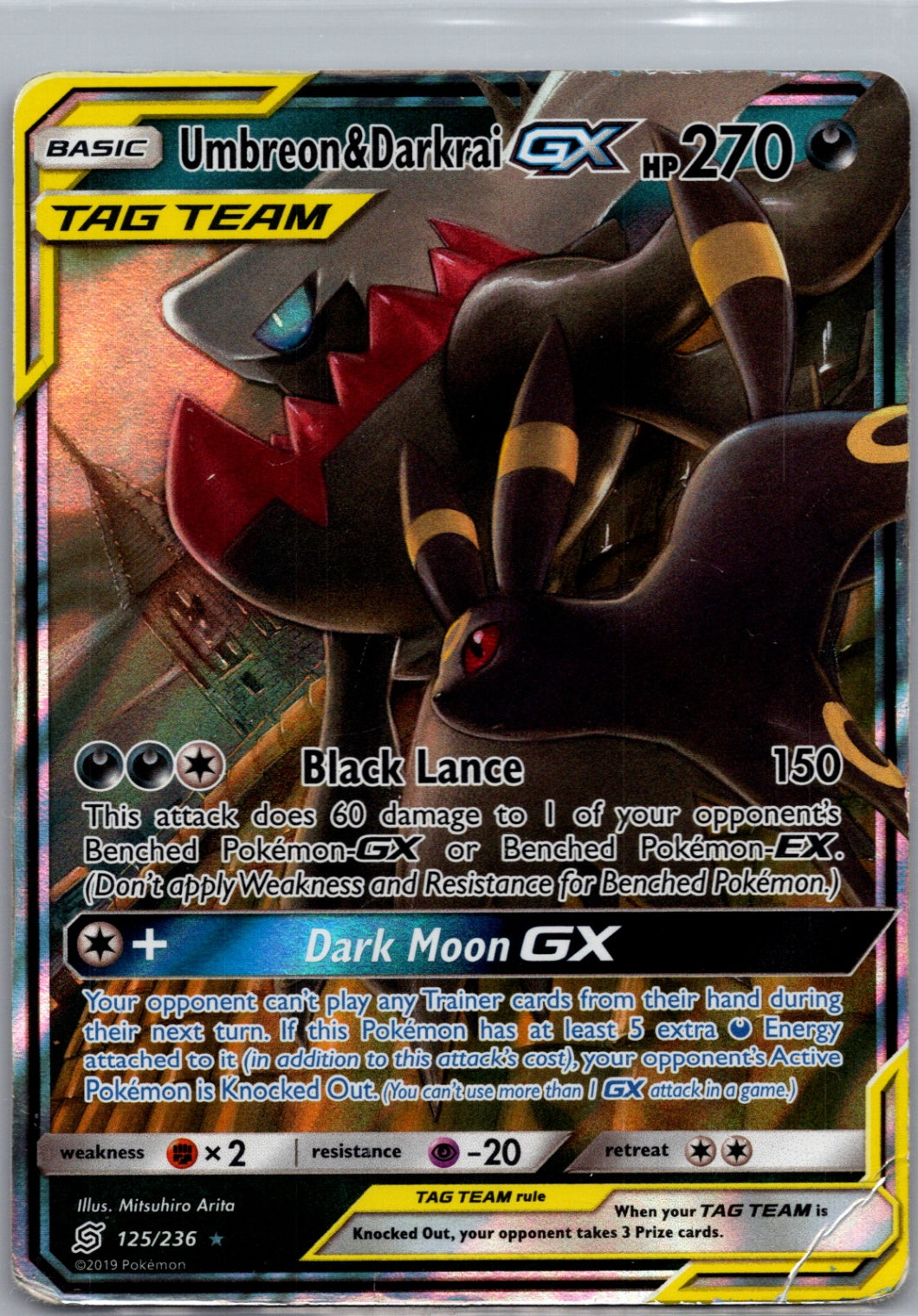 2019 Unified Minds 125/236 Umbreon & Darkrai GX F60