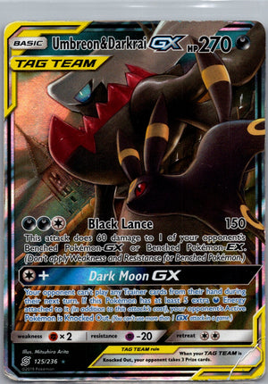 2019 Unified Minds 125/236 Umbreon & Darkrai GX F60