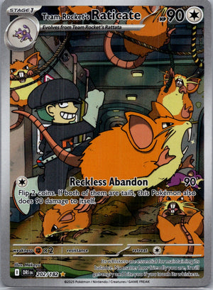 Team Rocket's Raticate Holofoil Illustration Rare SV10: Destined Rivals 202/182 NM