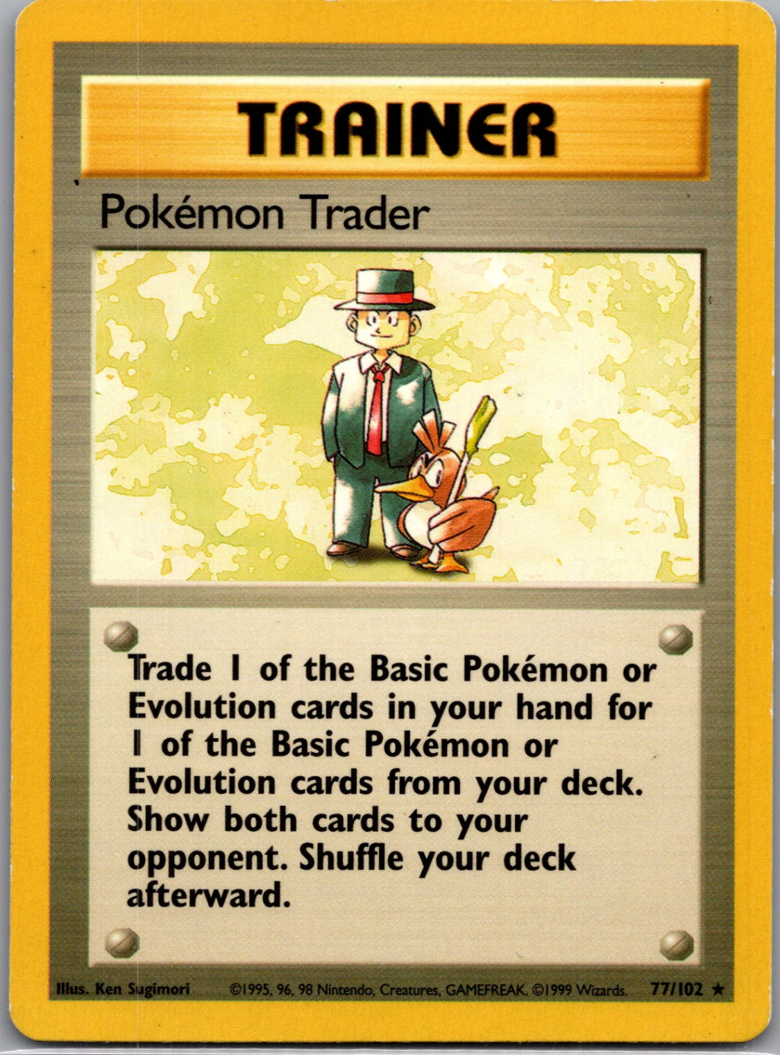 1999 Base Set 77/102 Pokémon Trader Common C35