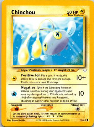 2001 Neo Revelation 42/64 Chinchou Common L67