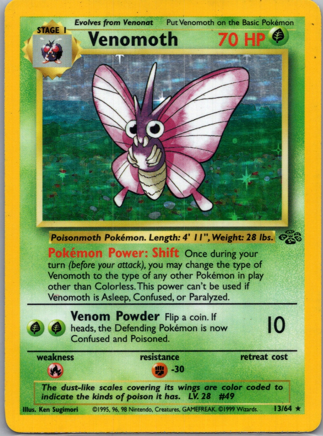 1999 Jungle 13/64 Venomoth (13) Holo Rare G232