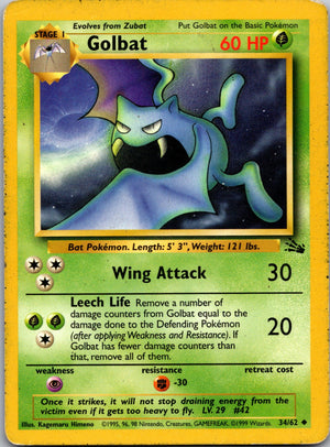 1999 Fossil 34/62 Golbat LP