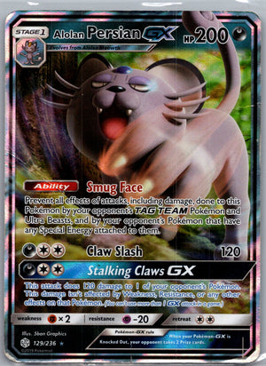 2019 SM - Cosmic Eclipse 129/236 Alolan Persian GX LP
