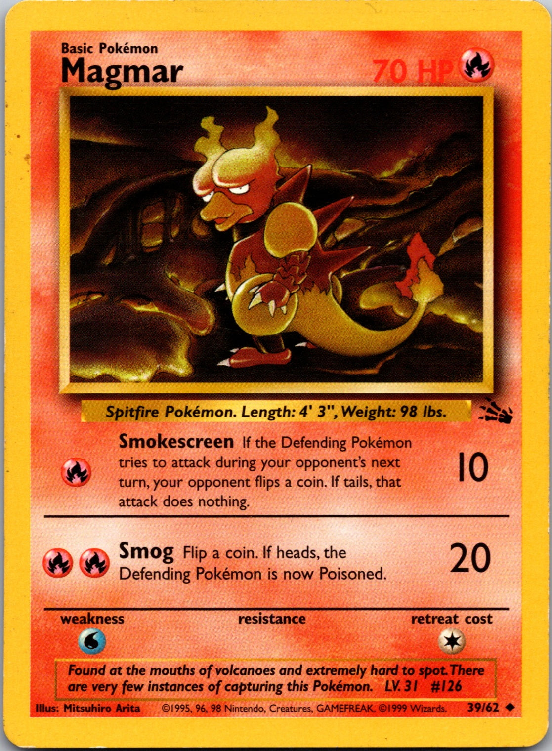 1999 Fossil 39/62 Magmar Uncommon A84