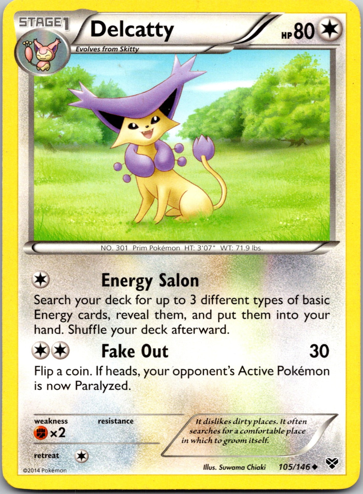 2014 XY Base Set 105/146 Delcatty LP E163