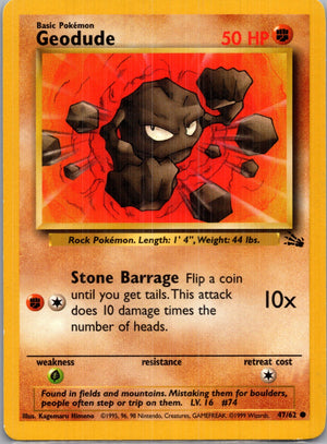 1999 Fossil #47/62 Geodude Common B170
