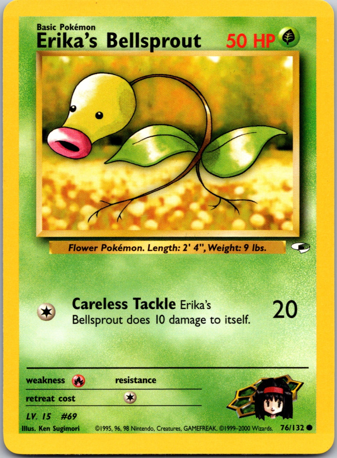 2000 Gym Heroes #076/132 Erika's Bellsprout (76) Common C231