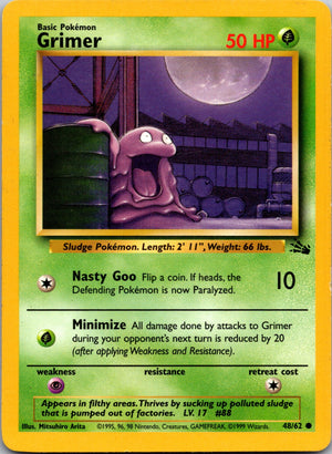 1999 Fossil #48/62 Grimer Common C114