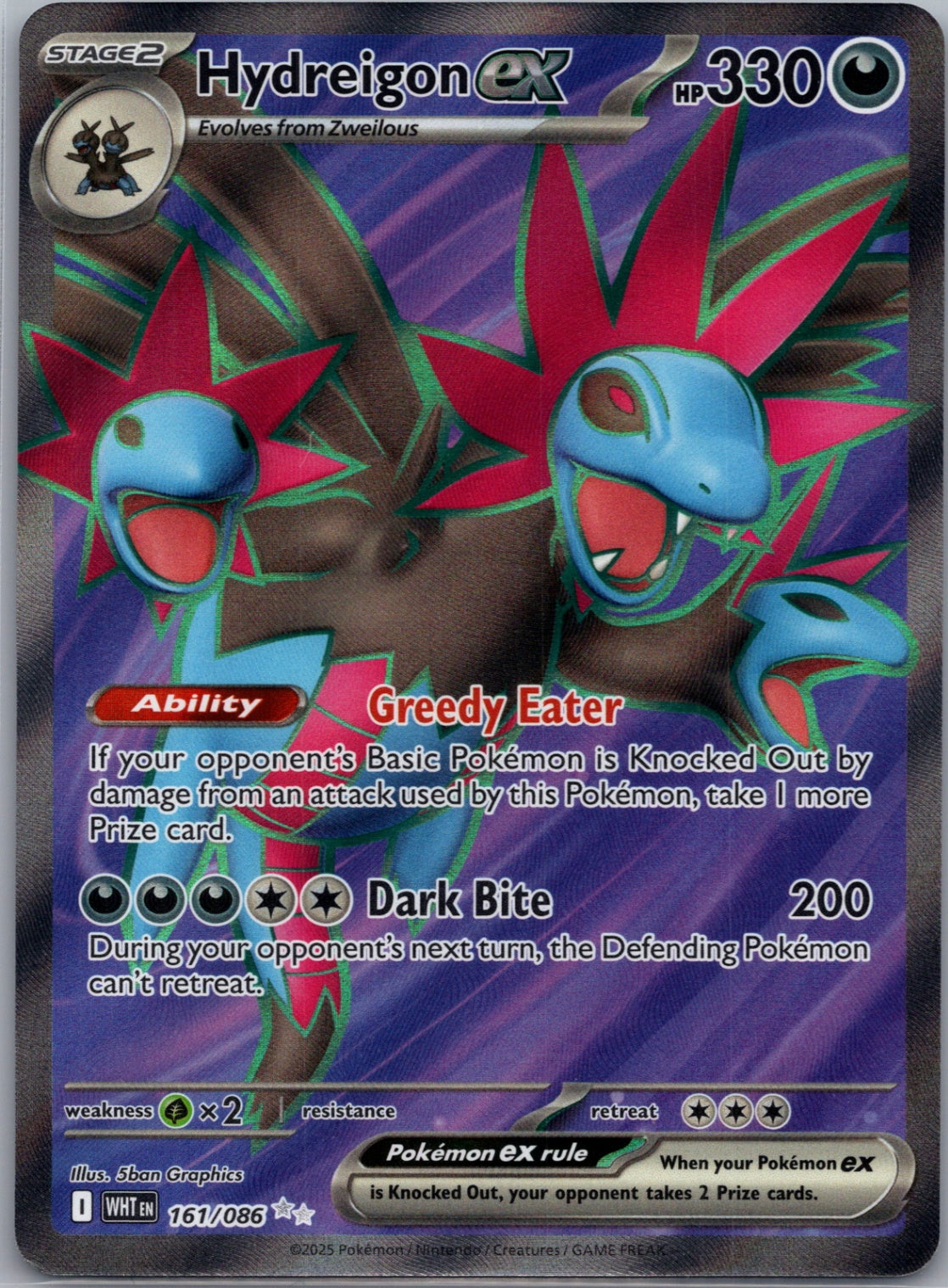 Hydreigon ex Holofoil Ultra Rare SV: White Flare 161/086 NM