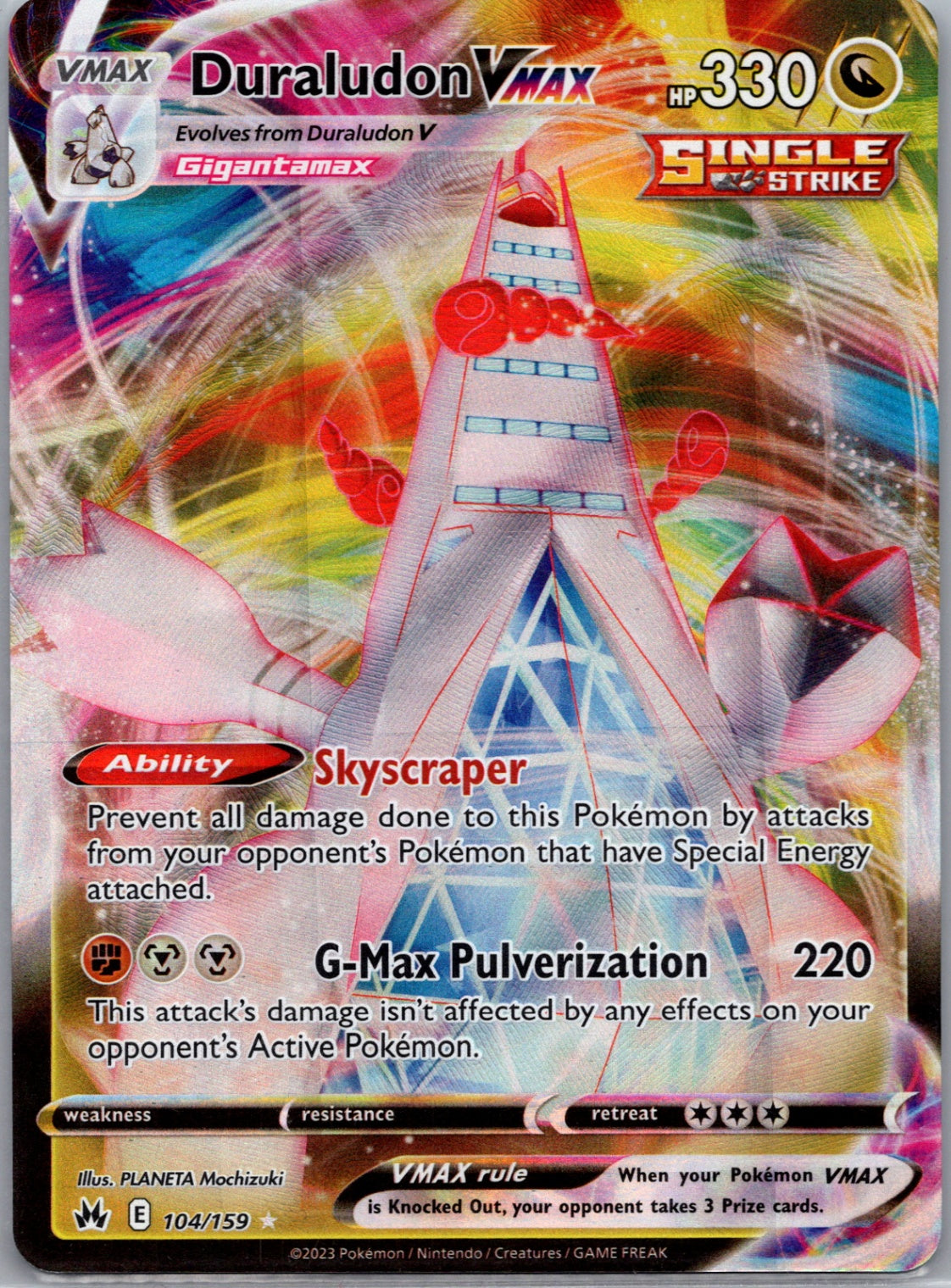 Duraludon VMAX Holofoil Ultra Rare Crown Zenith 104/159 NM