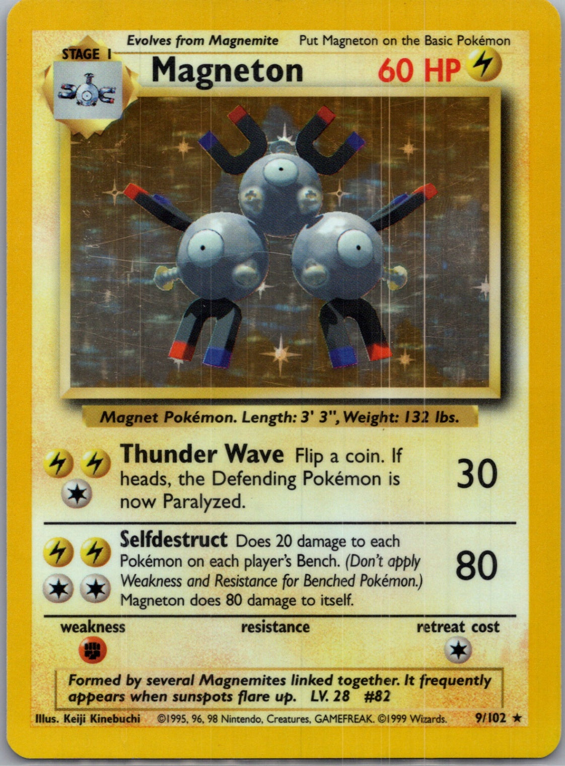 1999 Base Set 009/102 Magneton Holo Rare G206