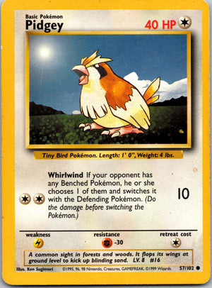 1999 Base Set 057/102 Pidgey Common A101